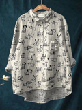 Yvonne | Lässige Bluse mit niedlichem Hundeprint