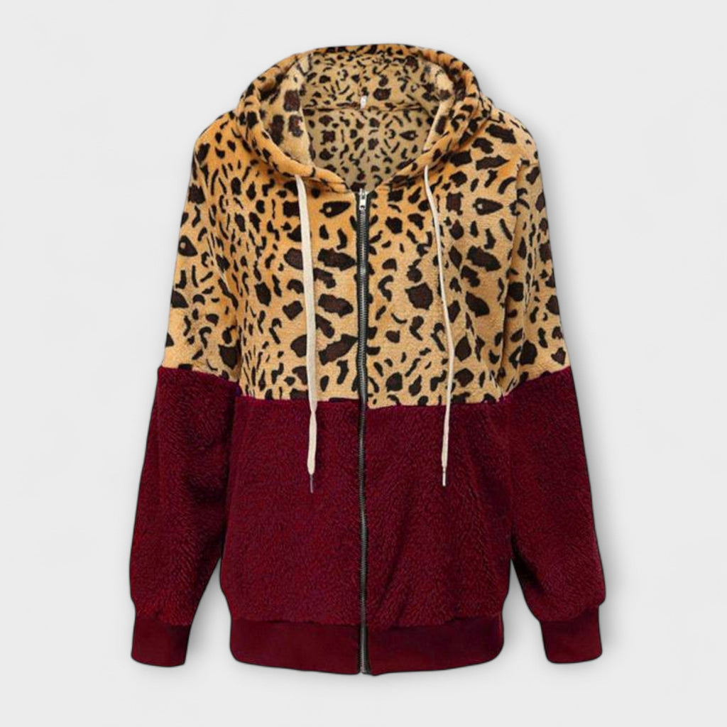 Lea - Fleecekapuzenpullover mit Leo-Design
