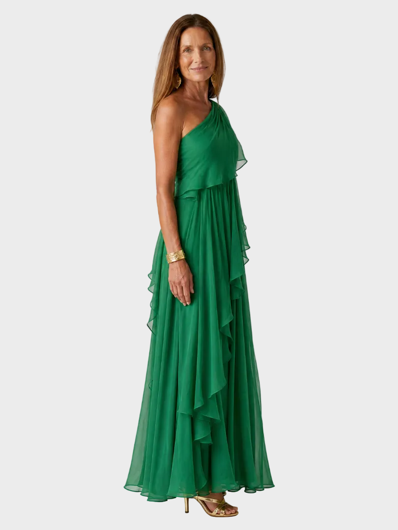 Talia - One-Shoulder-Maxikleid mit Volants