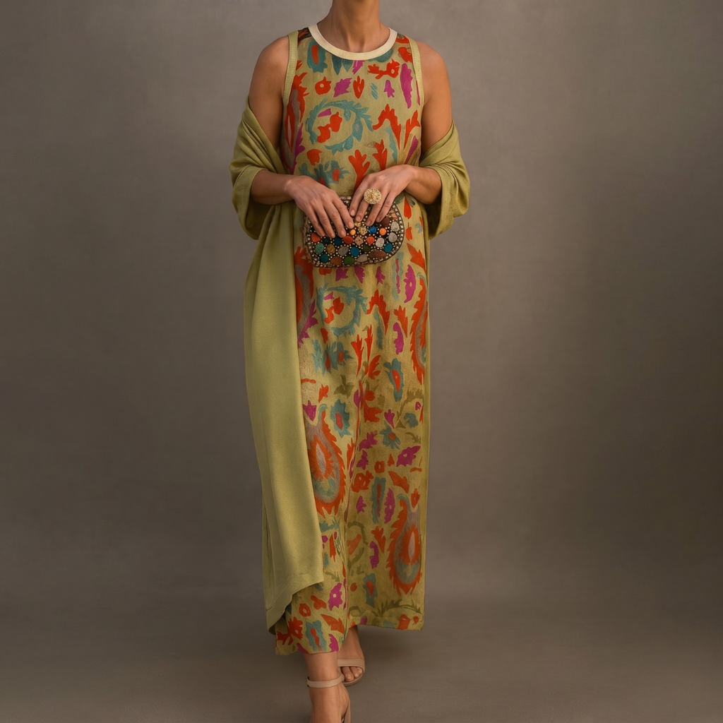 Daniela - Langes Kleid mit passender Weste