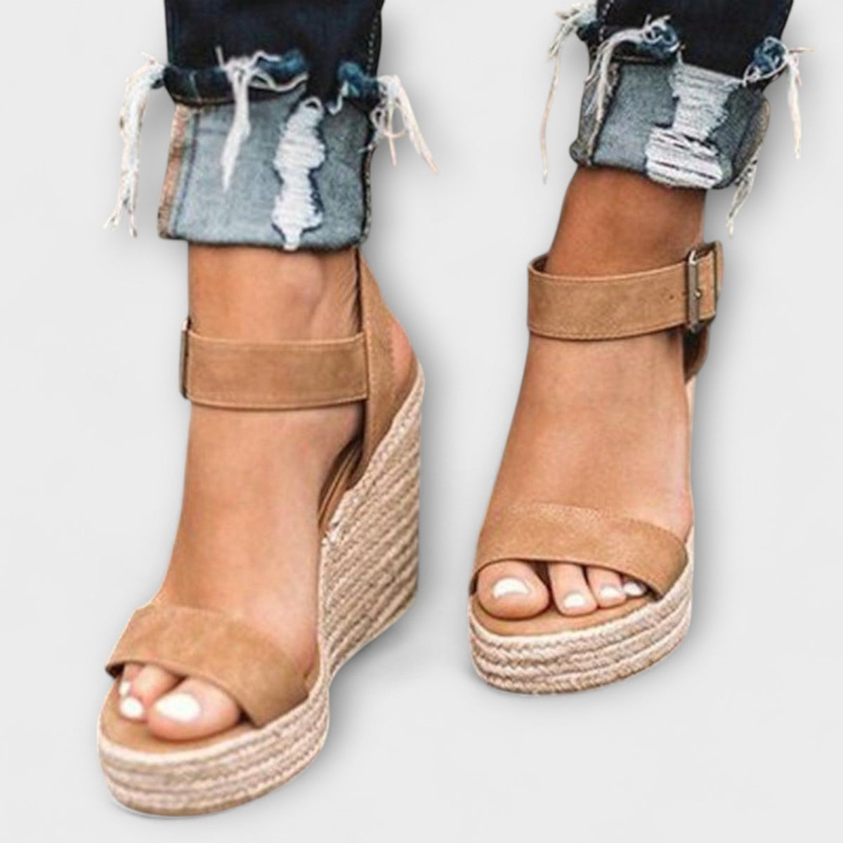 Sandalen Damen Riemchen Schnalle Schlangenmuster Braun Schwarz – Elizabeth