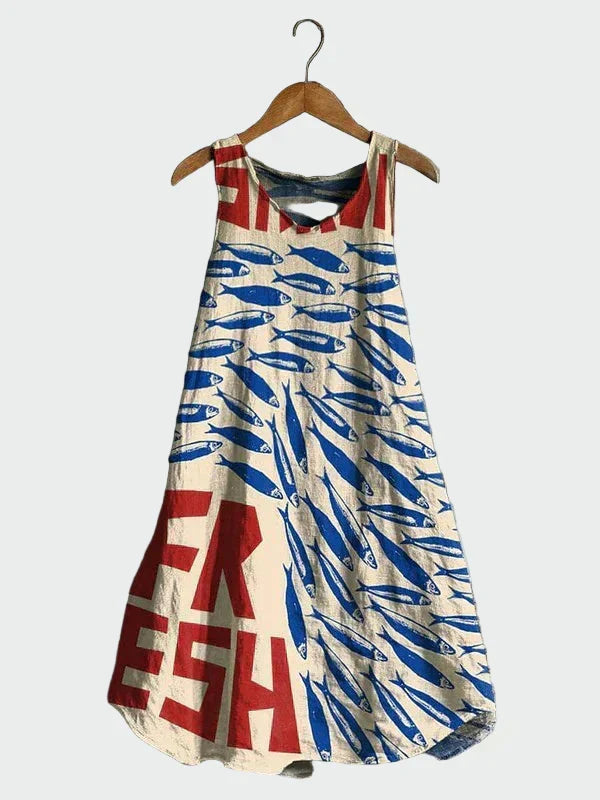 Kleid mit Sardinenmuster