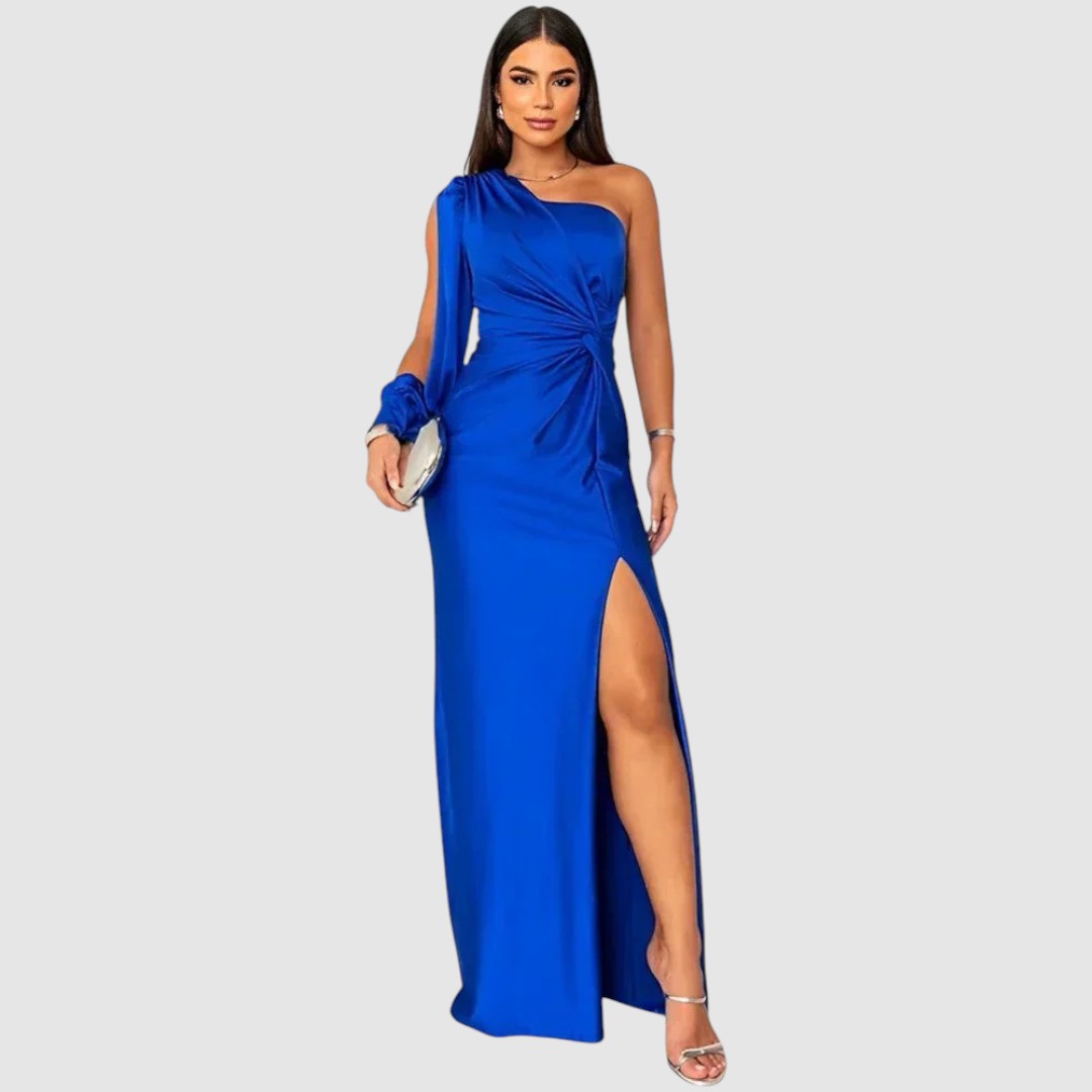 Meda - One-Shoulder-Maxikleid mit Schlitz