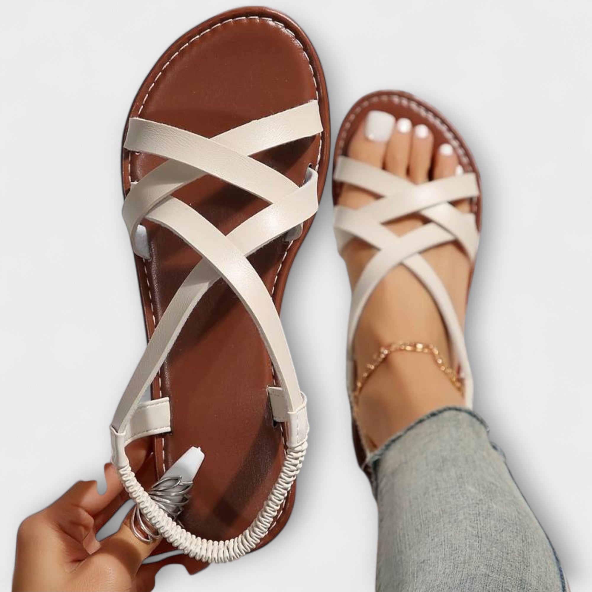 Deborah - Damen Sandalen mit leichtem Kreuzverschluss