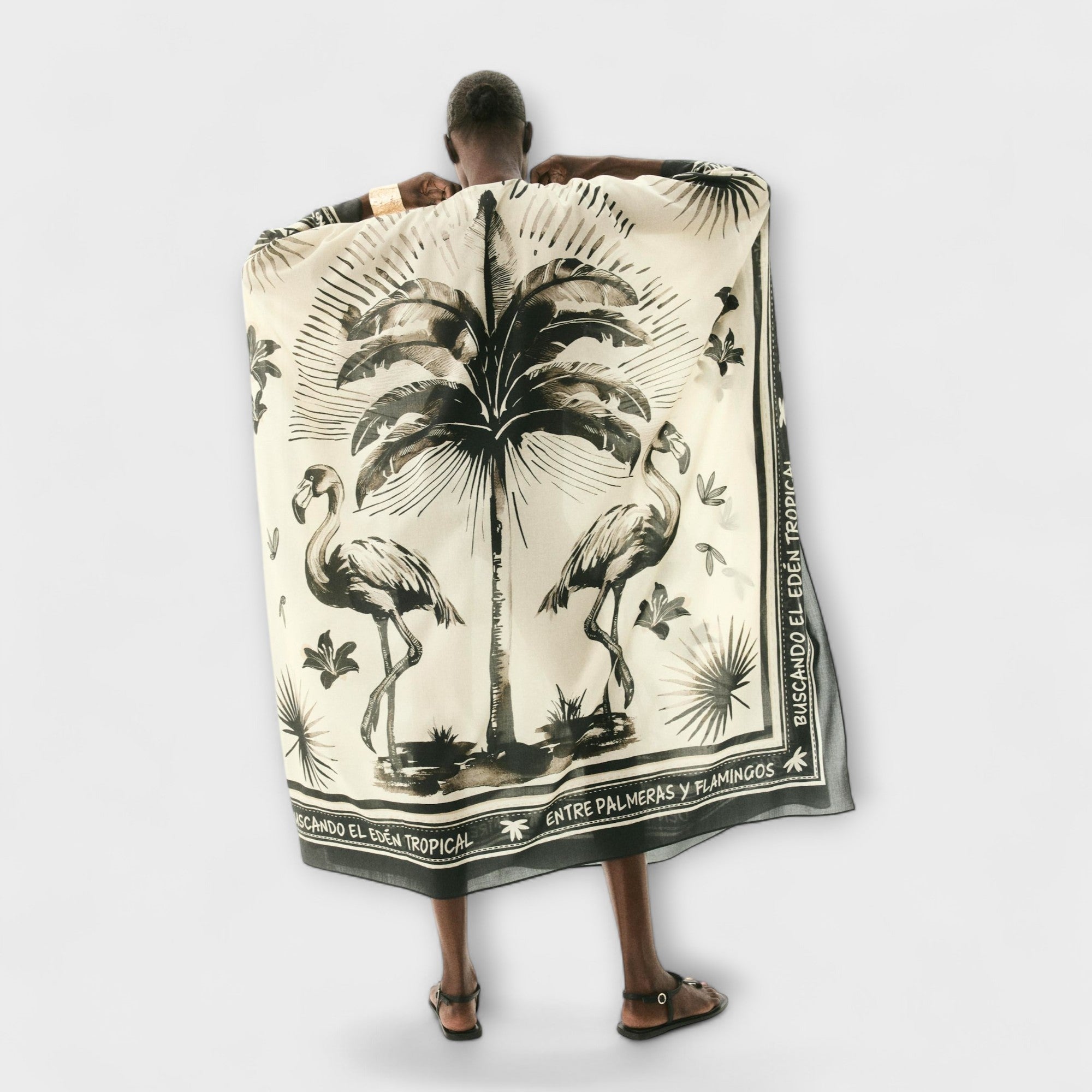 Melissa - Extra-grosses Flamingo-Print Kaftan Maxikleid