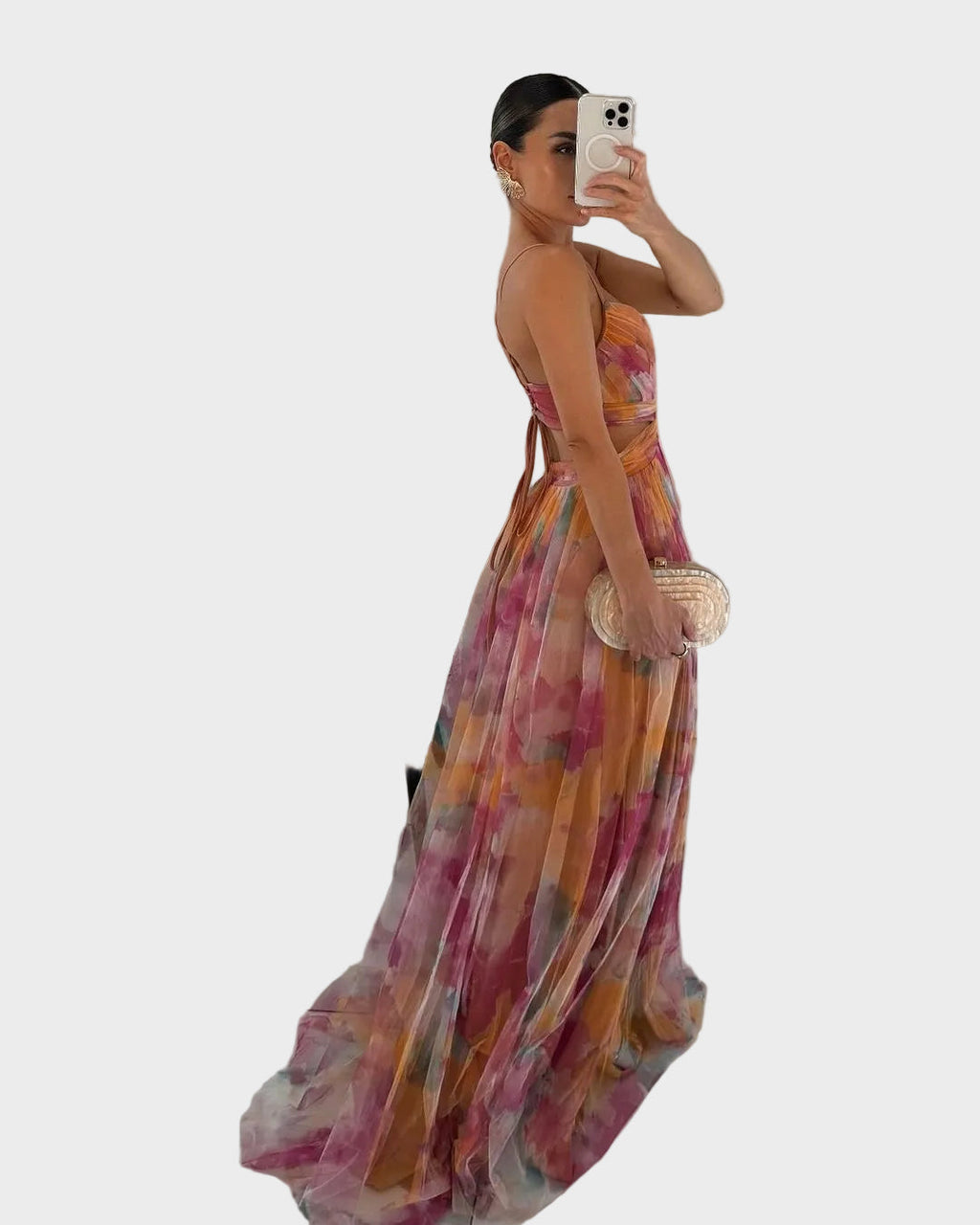Jasmina Marija - Chiffonkleid mit Blumenmuster