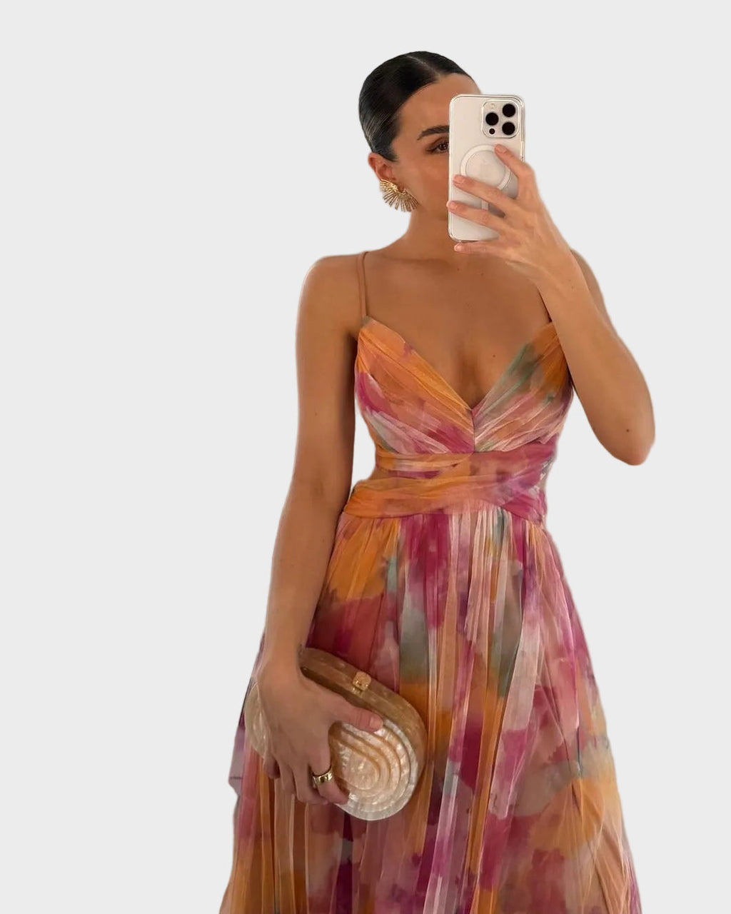 Jasmina Marija - Chiffonkleid mit Blumenmuster