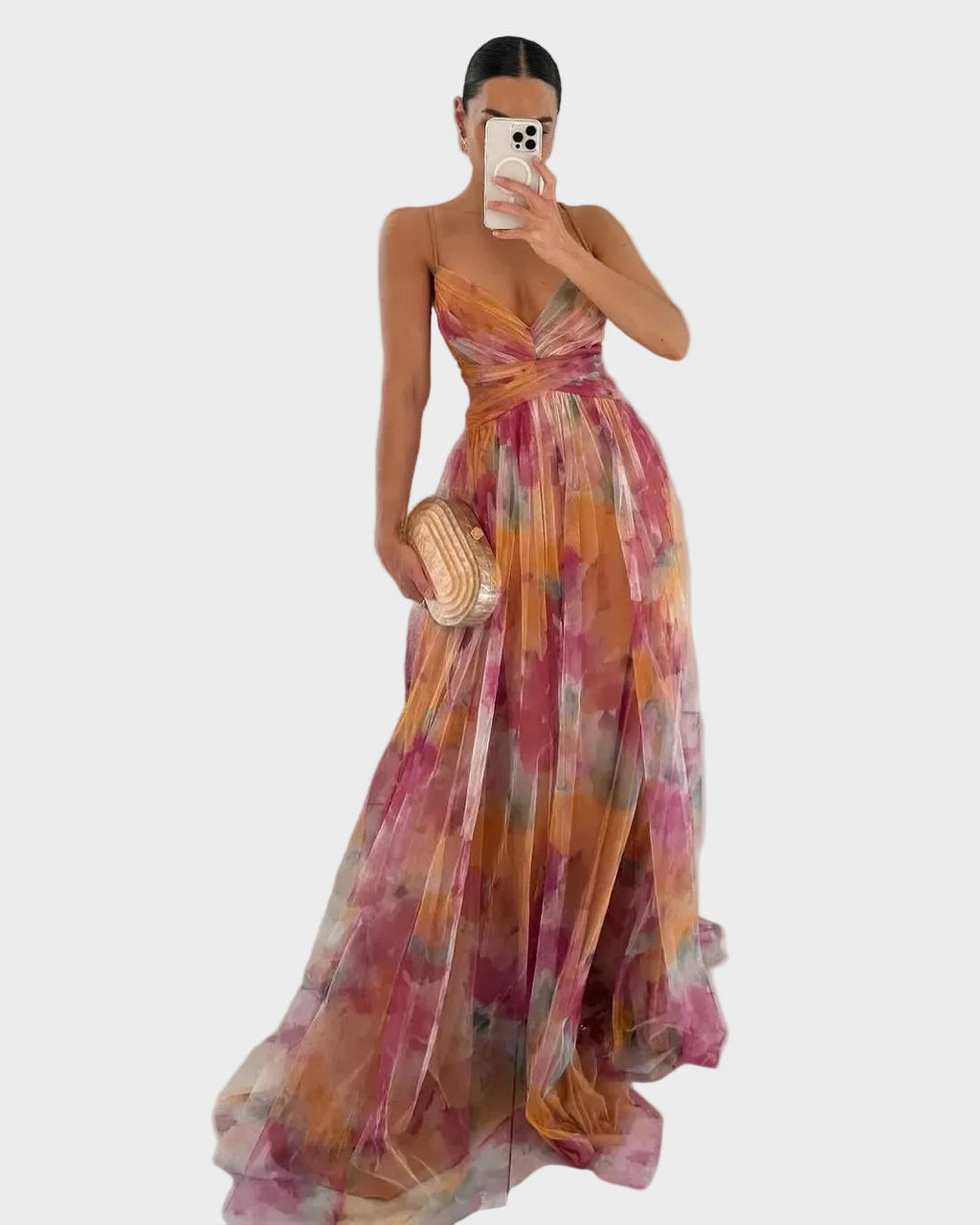 Jasmina Marija - Chiffonkleid mit Blumenmuster