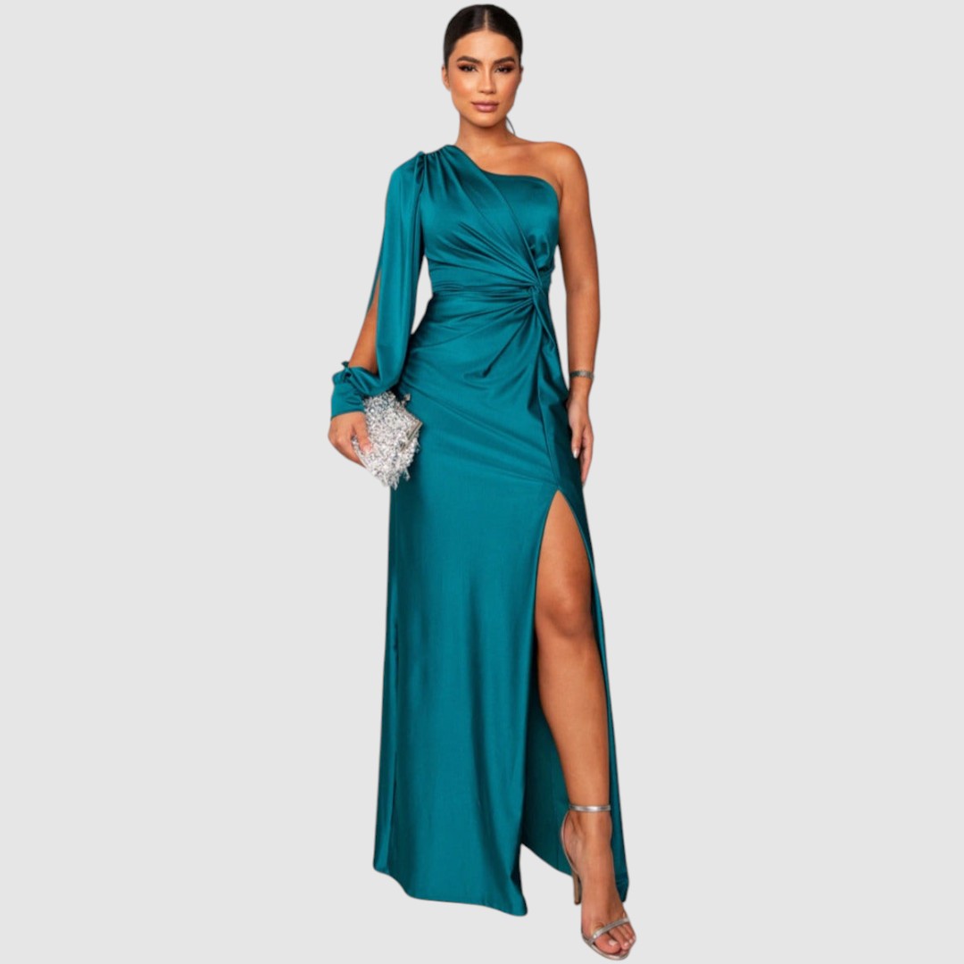 Meda - One-Shoulder-Maxikleid mit Schlitz
