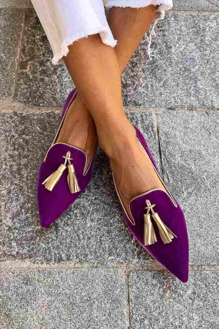 Portia - Spitze Loafer mit Goldquasten