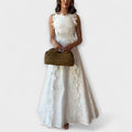 Éliora – Maxikleid mit Spitzenblumenmuster und Bindegurten