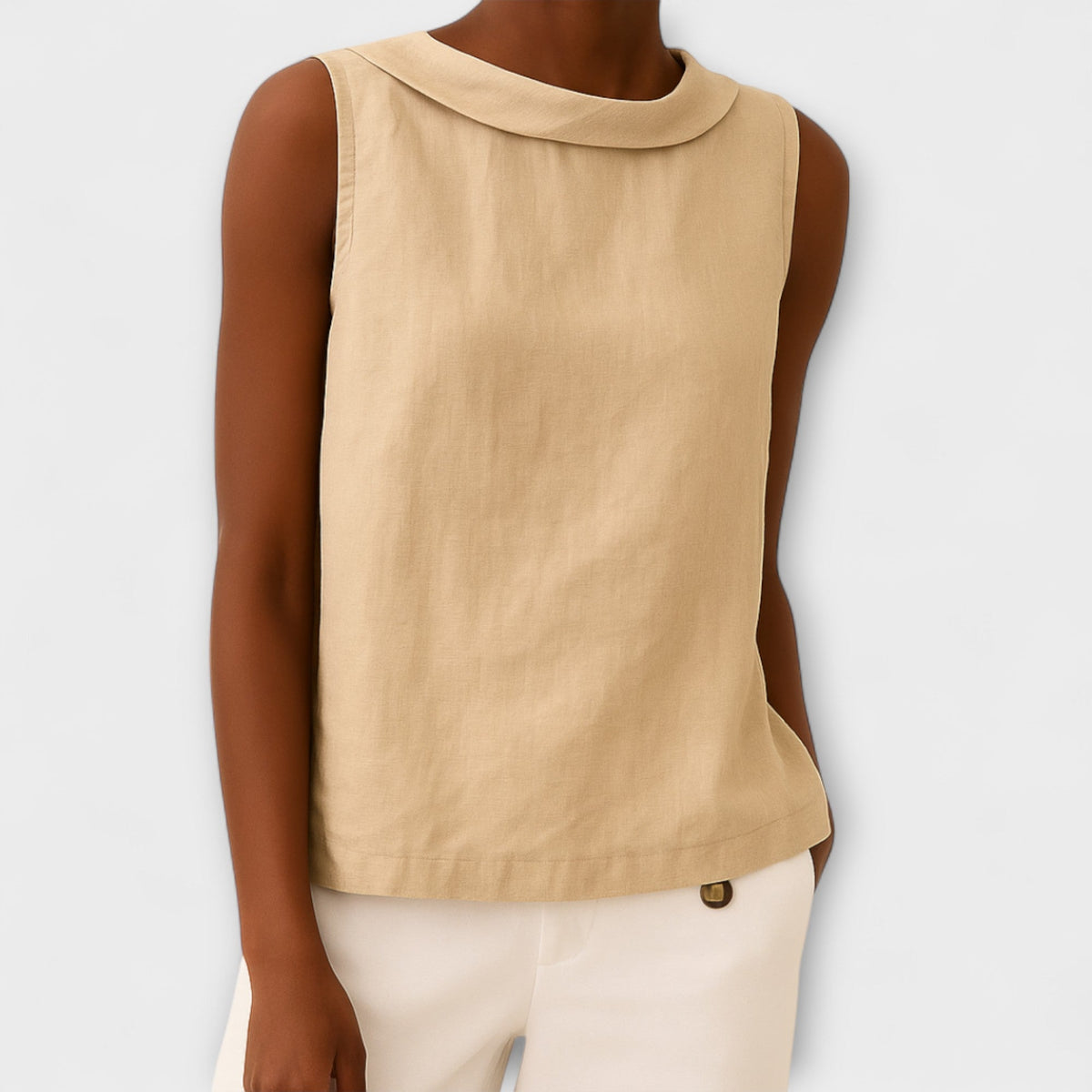 Top Damen Ärmellos Atmungsaktiv Grau Beige Blau Rosa – Brianna