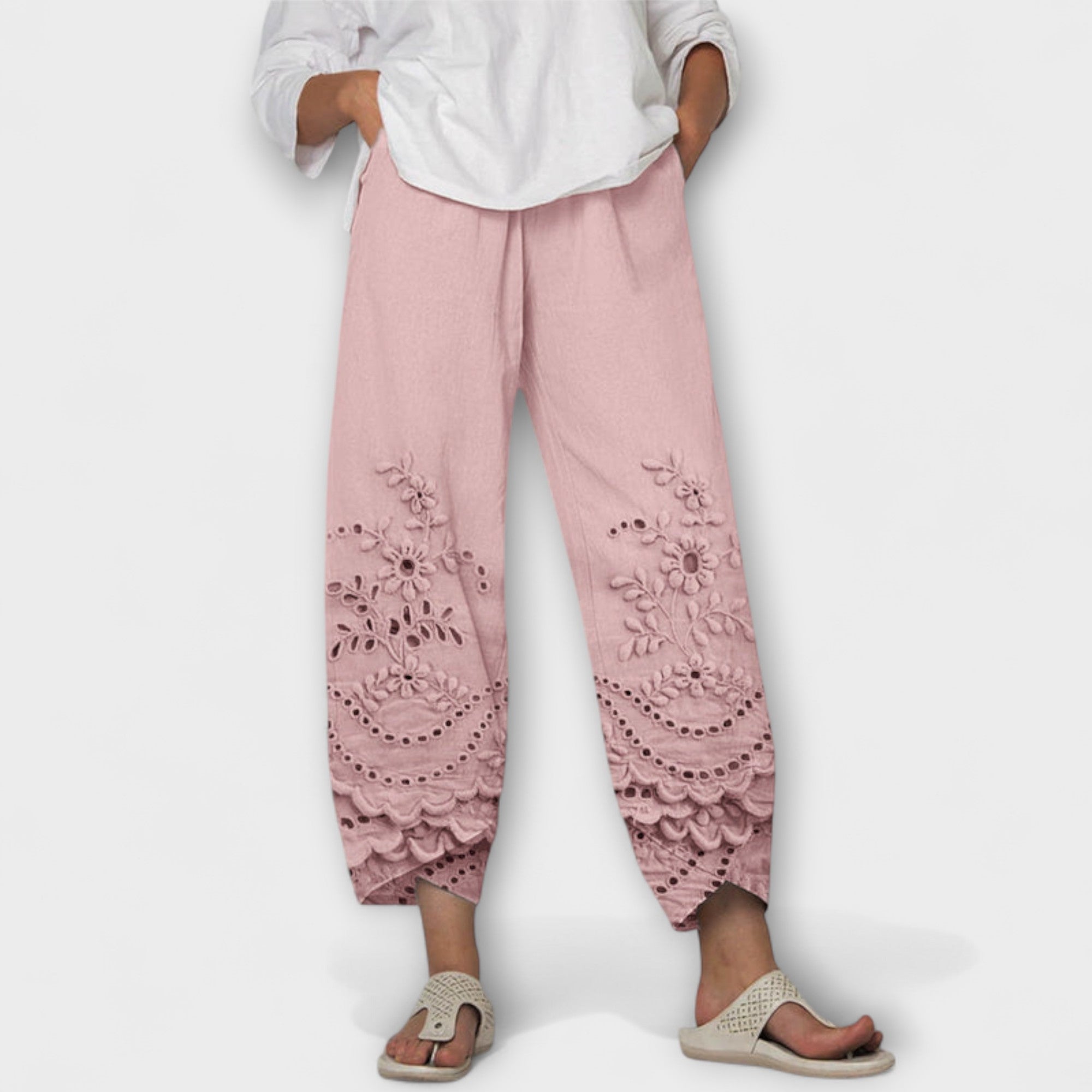 Chloe – Elegante Print Spitzenhose