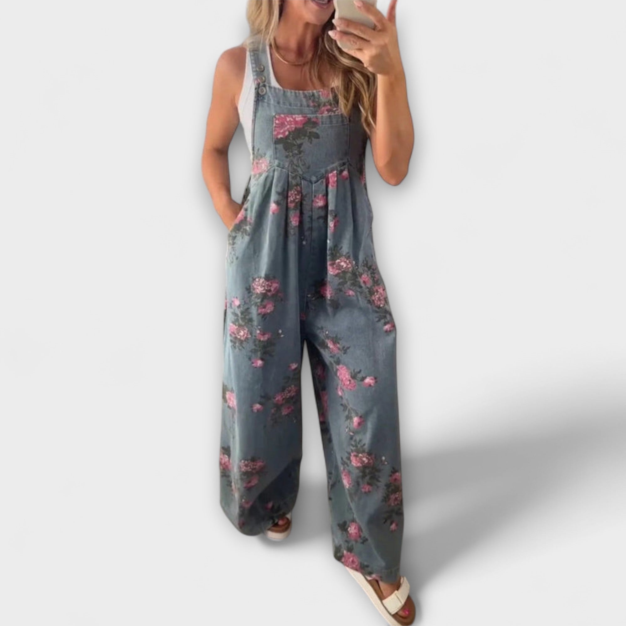 Mirona - Entspannte Passform Denim Latzhose