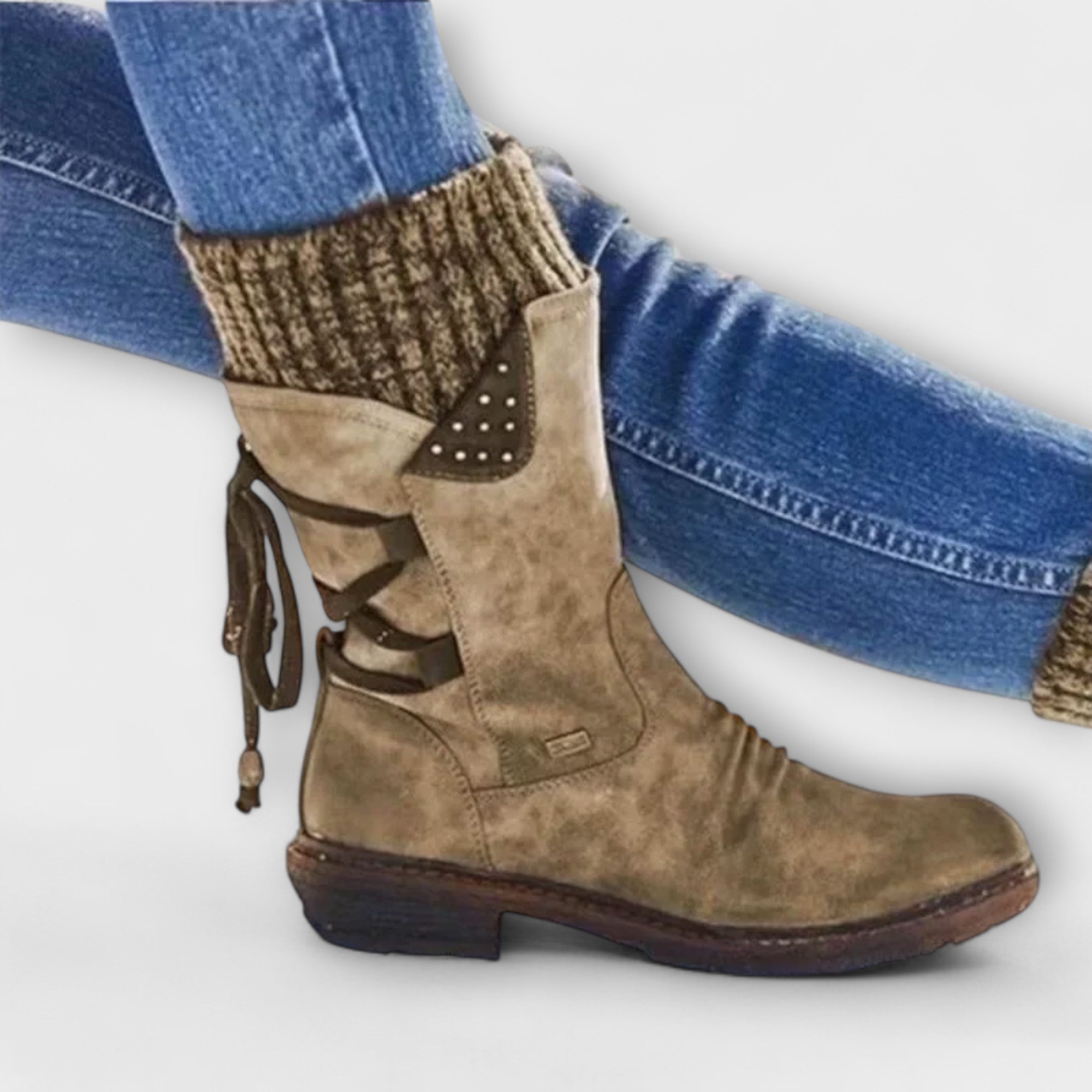 Winterstiefel Damen Orthopädisch Warm Gefüttert Grau Blau Schwarz
