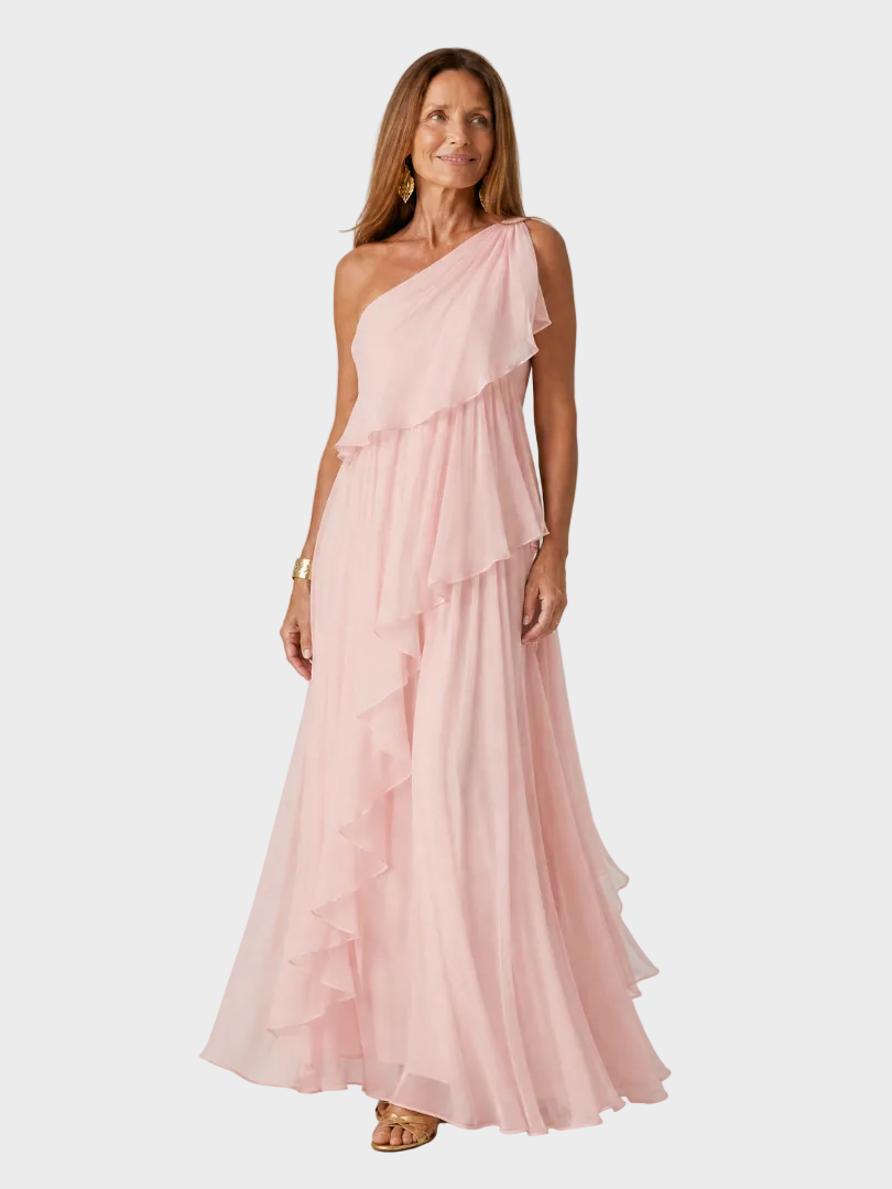 Talia - One-Shoulder-Maxikleid mit Volants