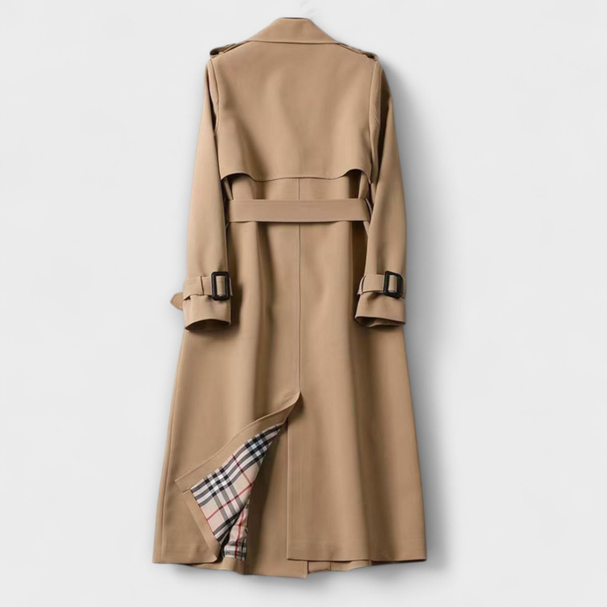 Trenchcoat Damen Klassisch Elegant Übergangsjacke Beige Braun – Jualita