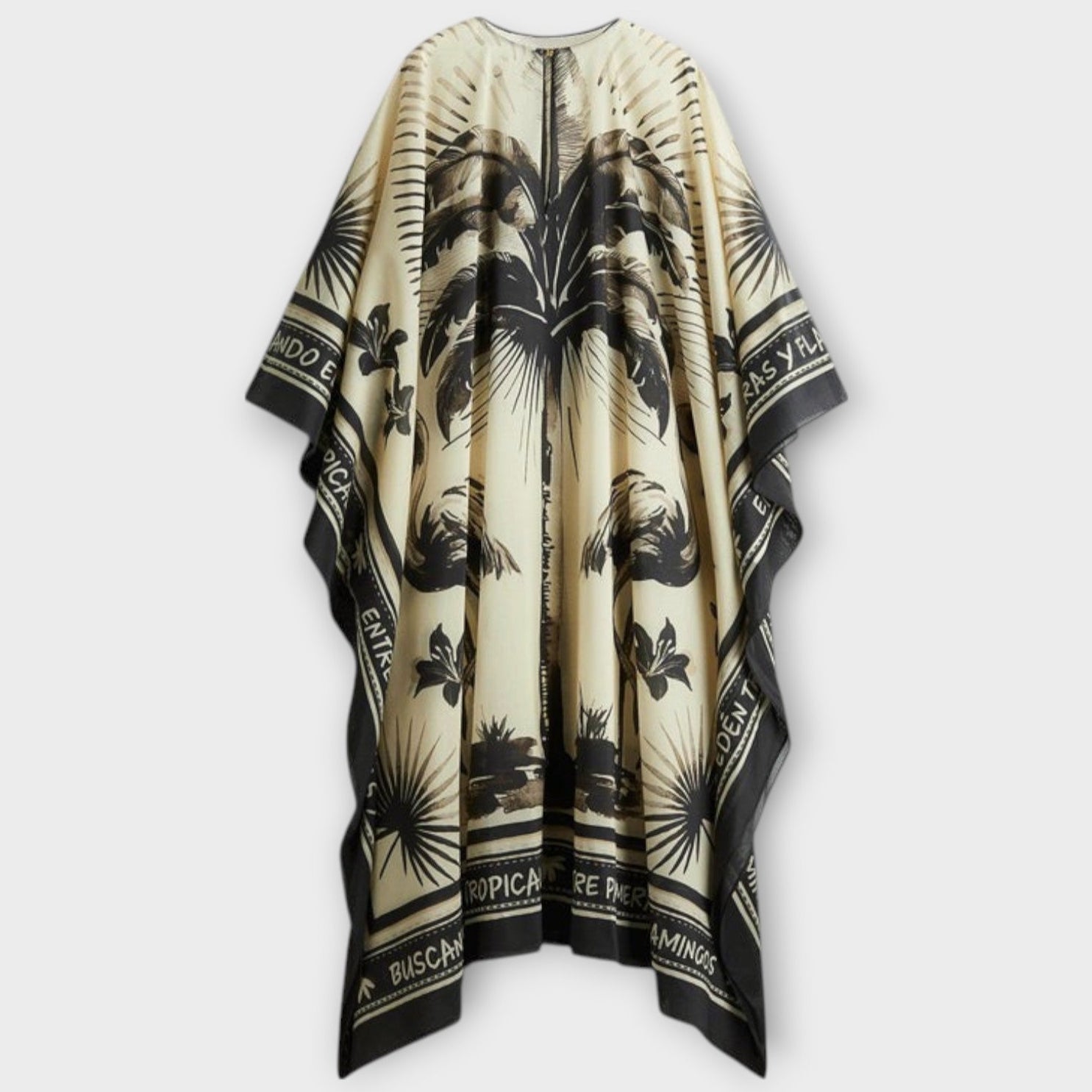 Melissa - Extra-grosses Flamingo-Print Kaftan Maxikleid