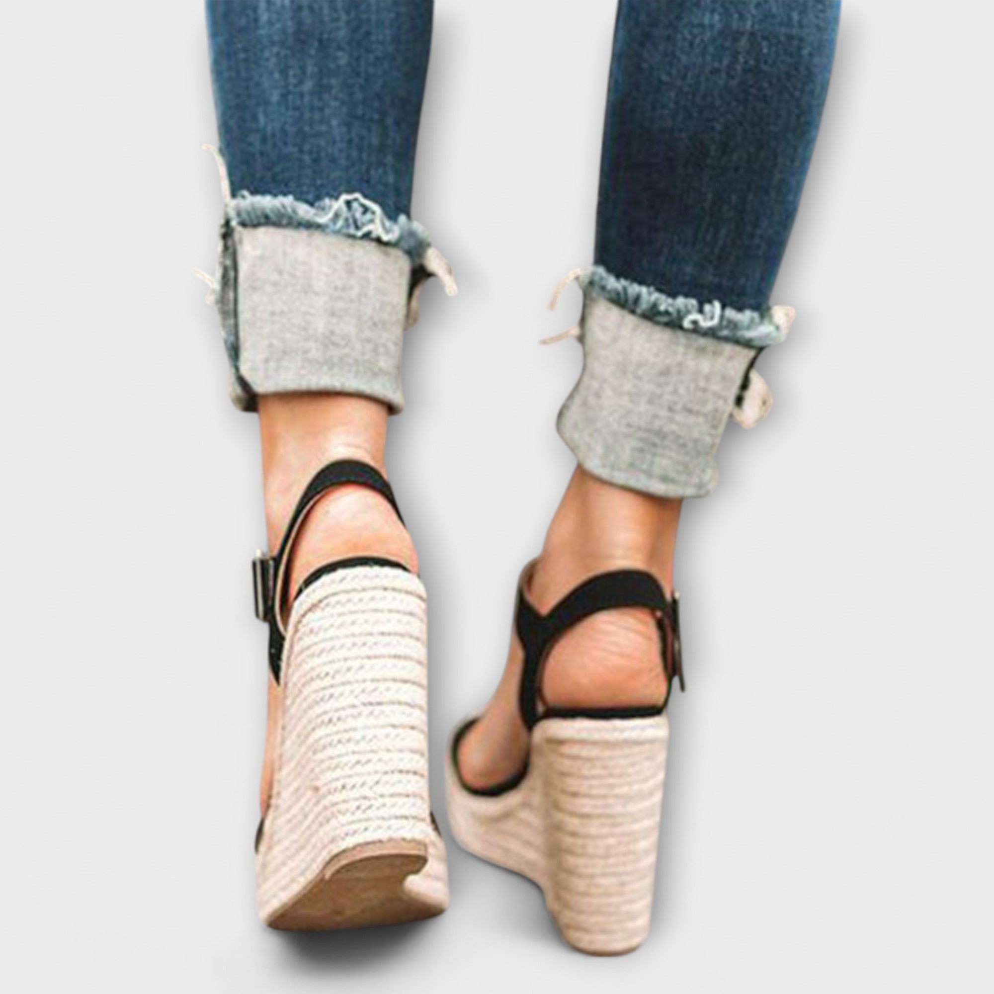 Sandalen Damen Riemchen Schnalle Schlangenmuster Braun Schwarz – Elizabeth