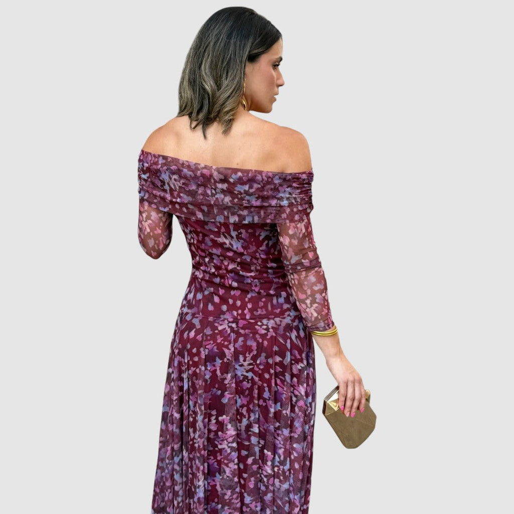 Dana - Off-Shoulder-Abendkleid mit Blumenmuster