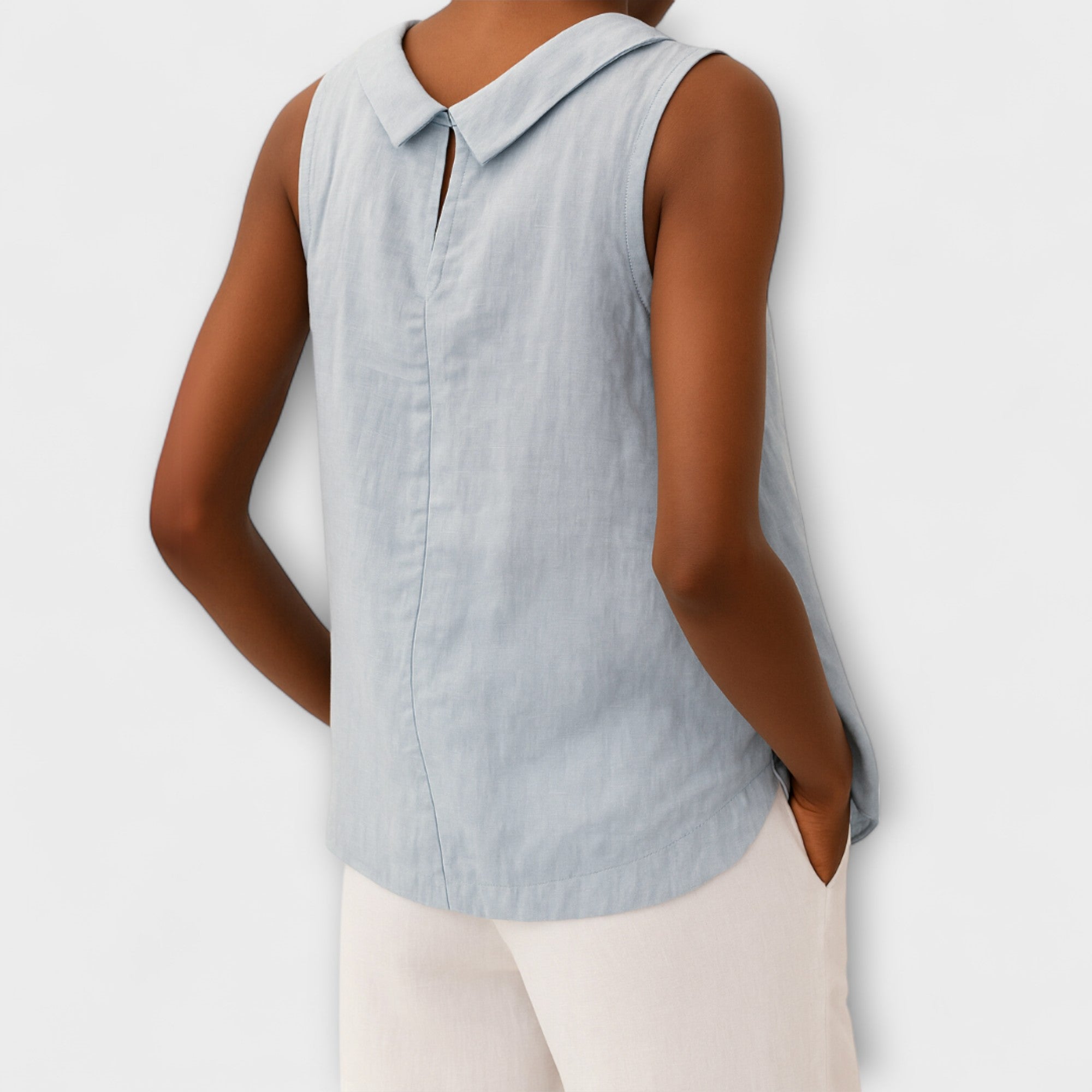 Top Damen Ärmellos Atmungsaktiv Grau Beige Blau Rosa – Brianna