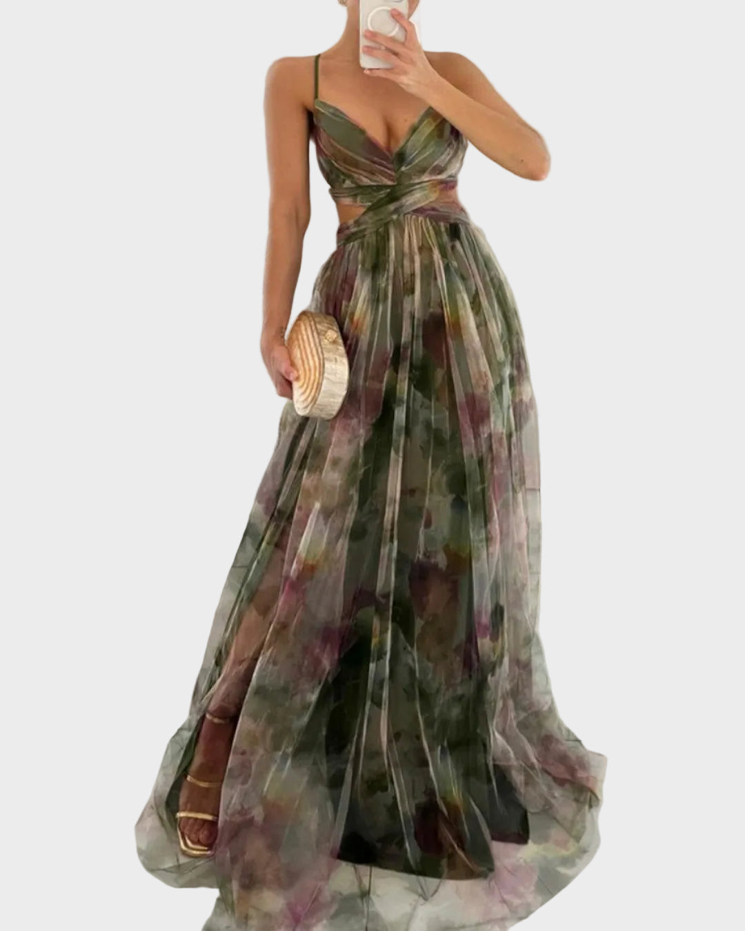 Jasmina Marija - Chiffonkleid mit Blumenmuster