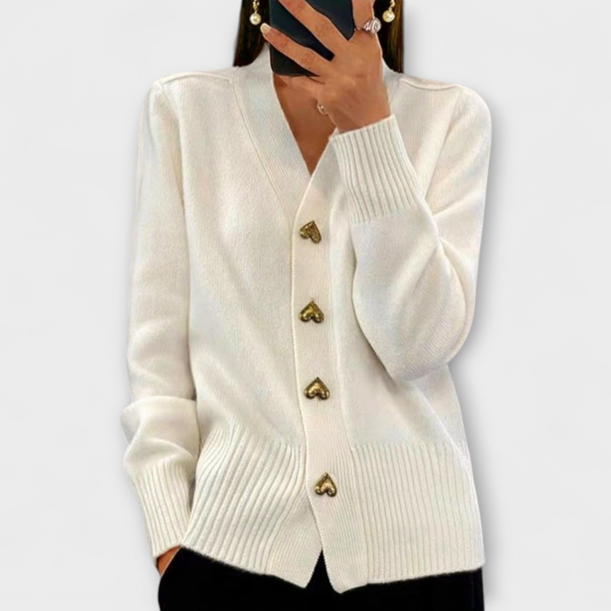 Marij – Damen-Pullover mit V-Ausschnitt im Vintage-Look