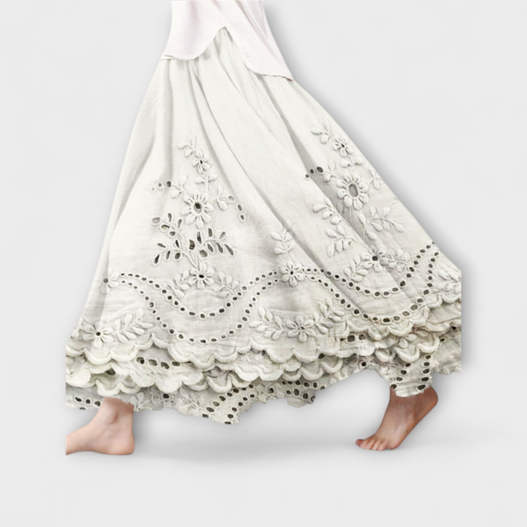 Luna – Boho Maxirock Mit Stickerei