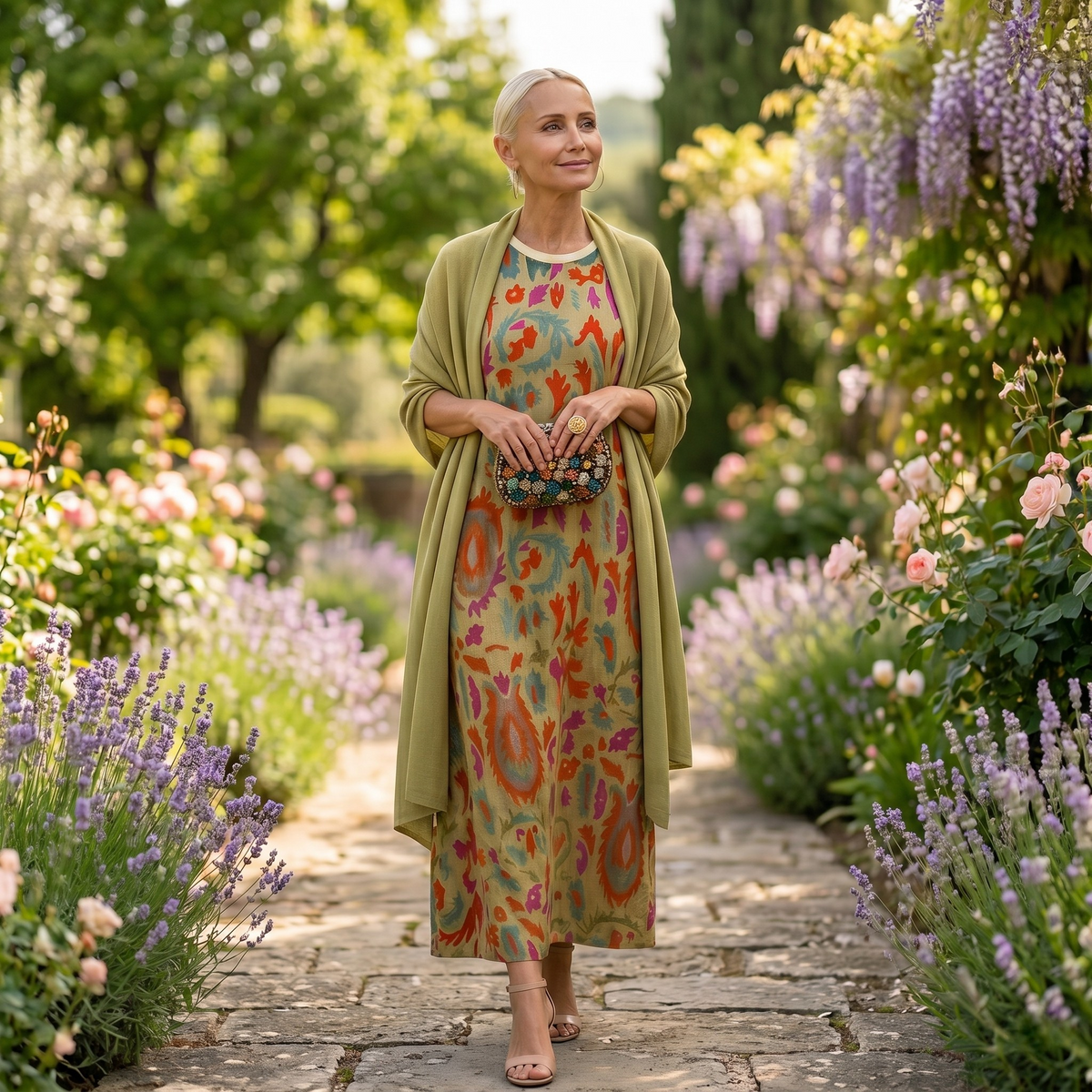 Daniela - Langes Kleid mit passender Weste
