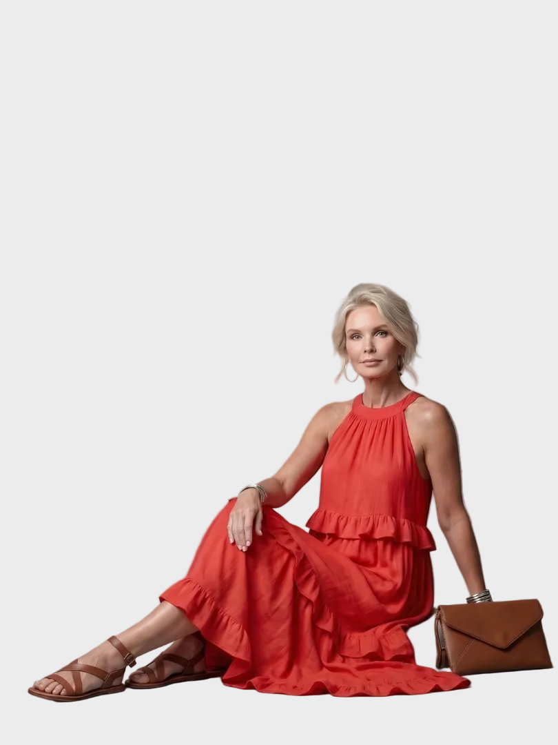 Katia - Maxikleid mit Neckholder und Volants