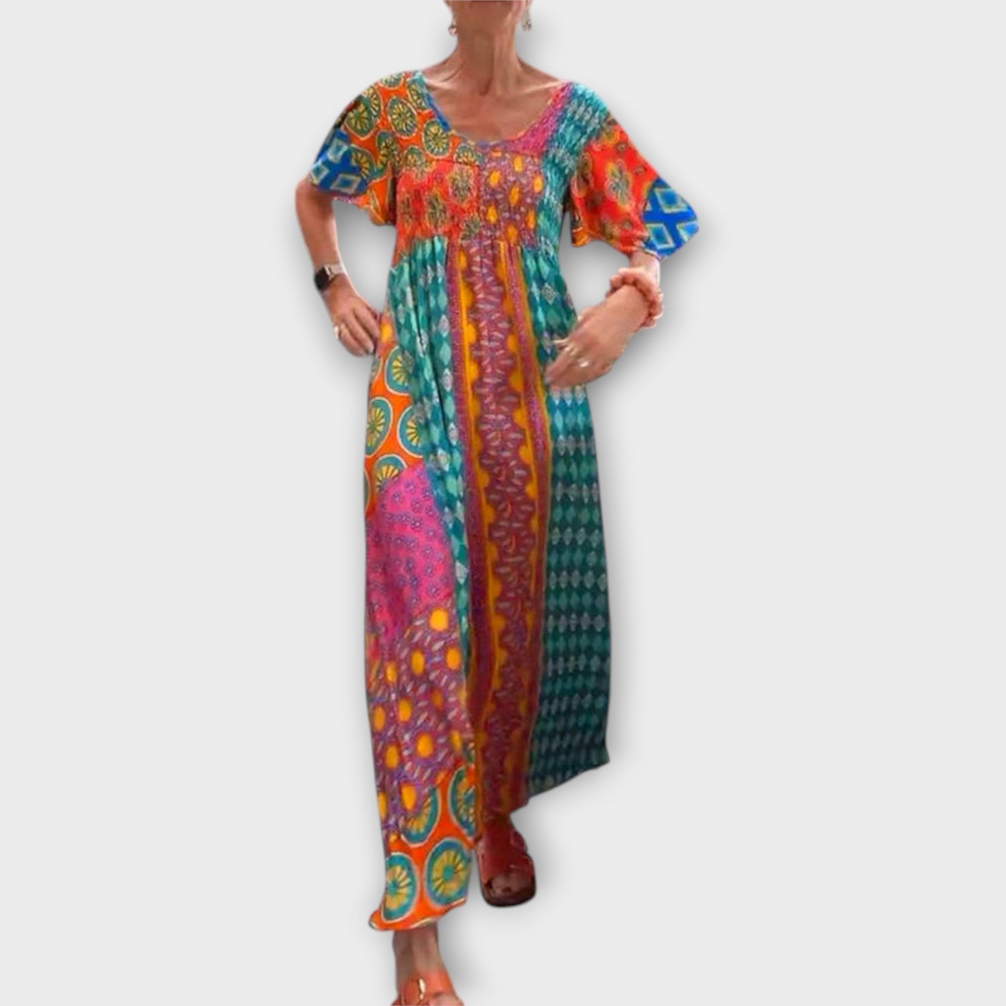 Melania - Lebhaftes Boho-Kleid