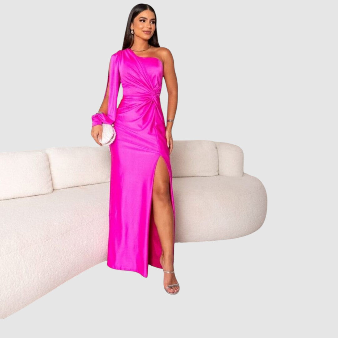 Meda - One-Shoulder-Maxikleid mit Schlitz