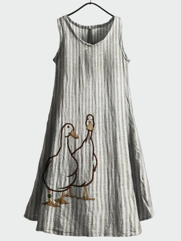 Kleid mit Entenpaar