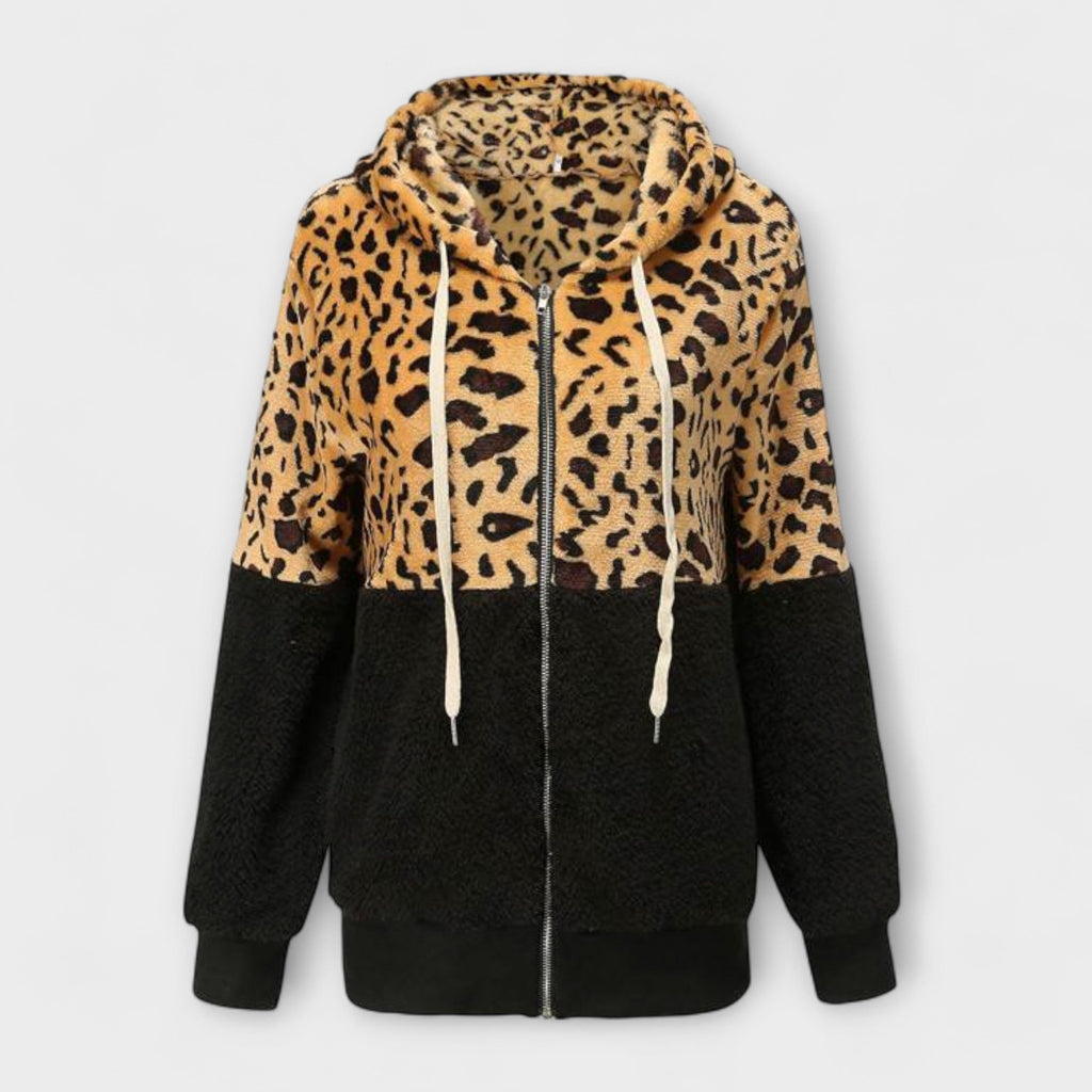 Lea - Fleecekapuzenpullover mit Leo-Design
