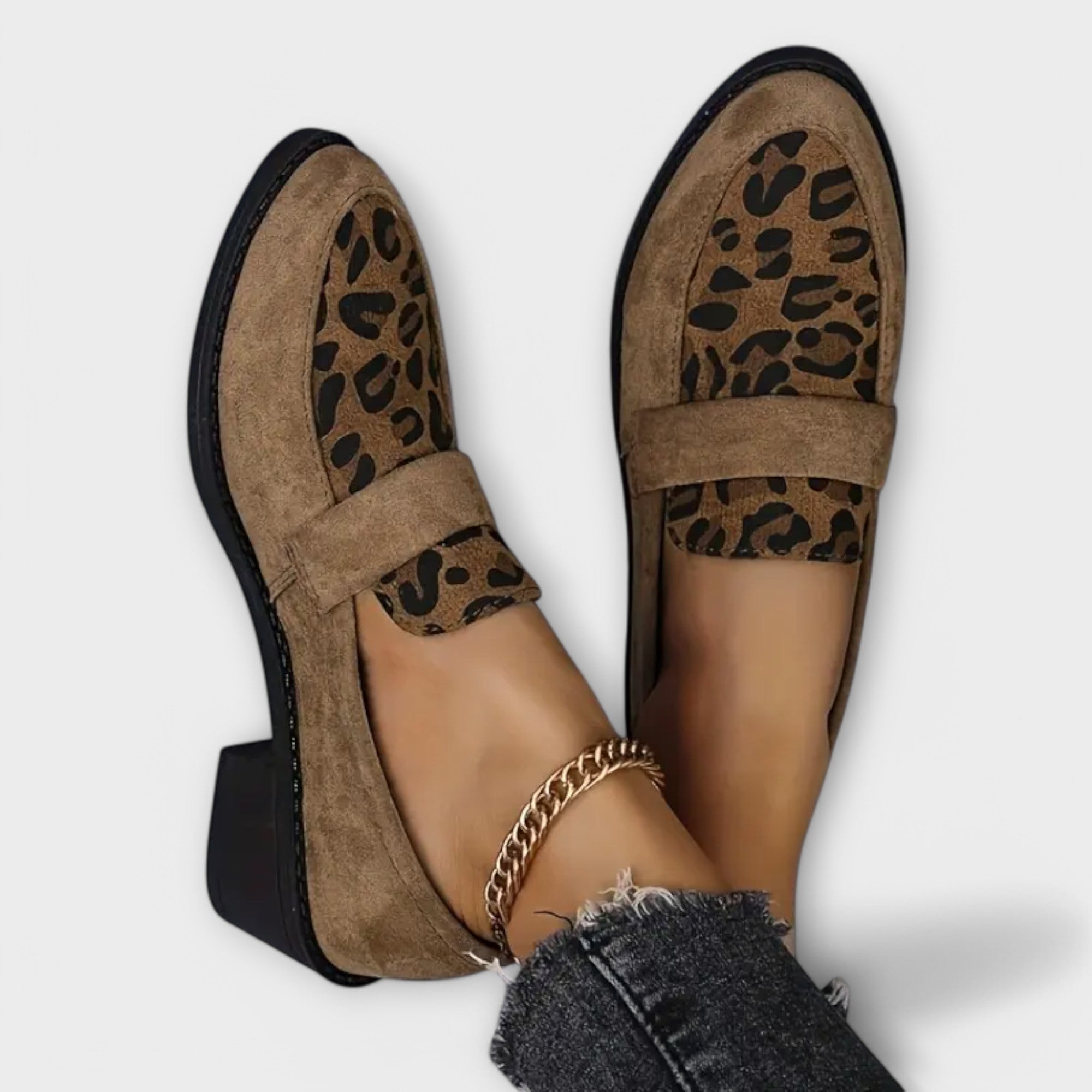 Loafer Damen Leopardenmuster Flach Weiches Obermaterial – Karla
