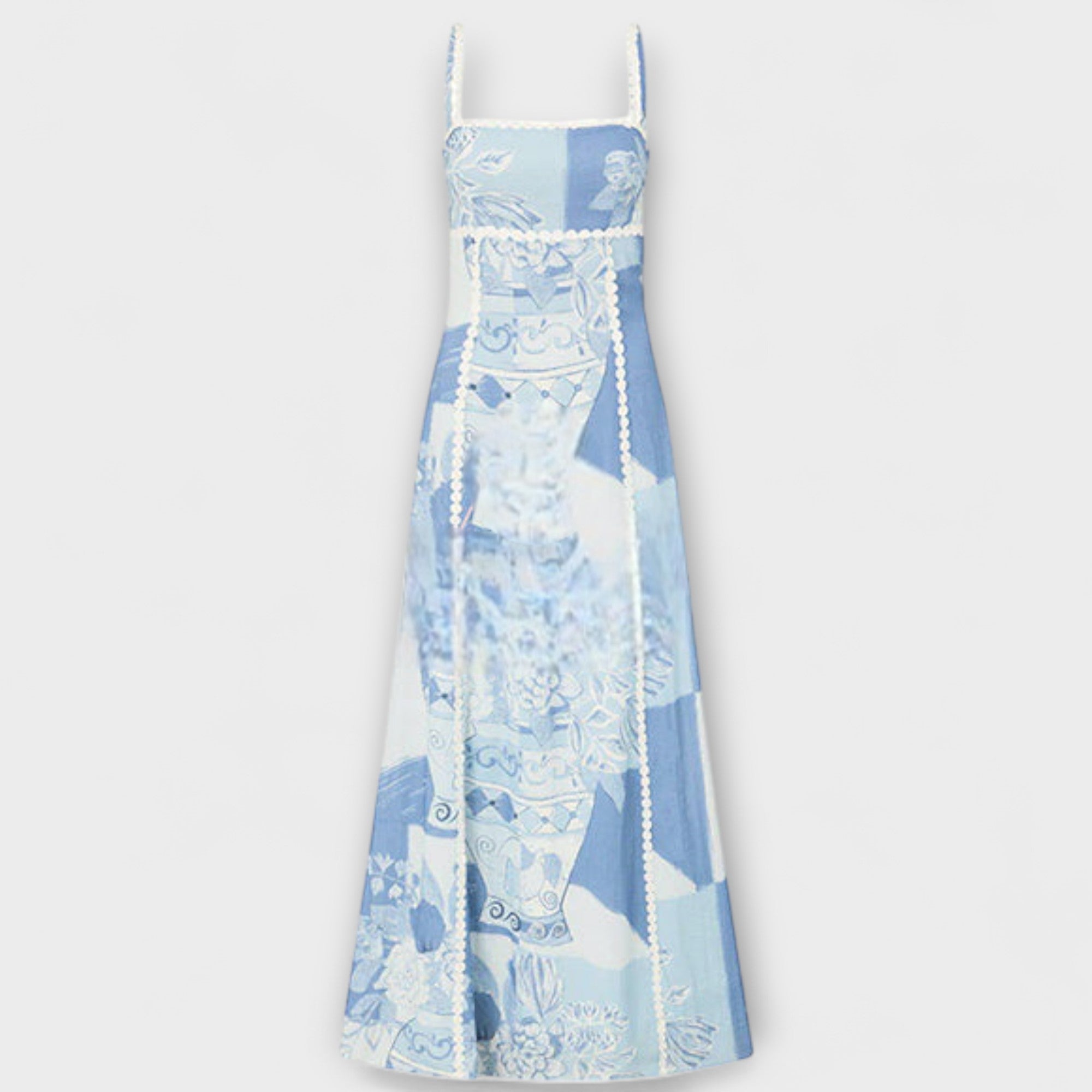 Terazza Ric Rac - Slip Flared Leinen Maxikleid