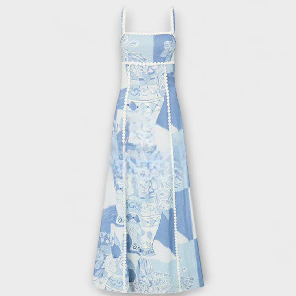 Terazza Ric Rac - Slip Flared Leinen Maxikleid