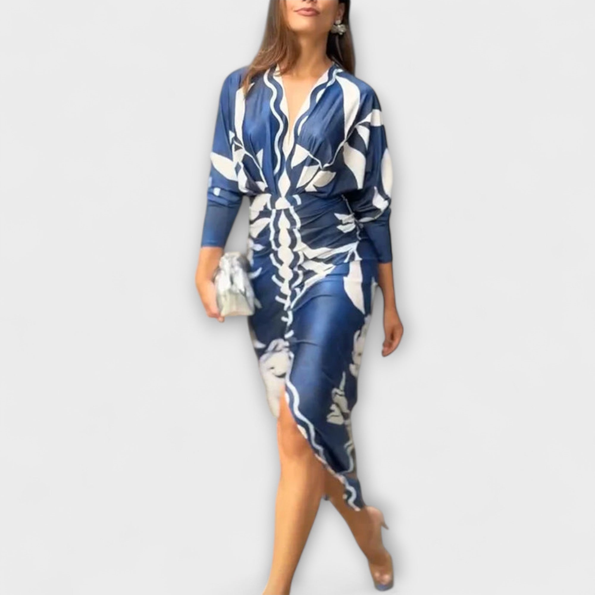 Cleo – Dolman-Midikleid mit brasilianischem Print