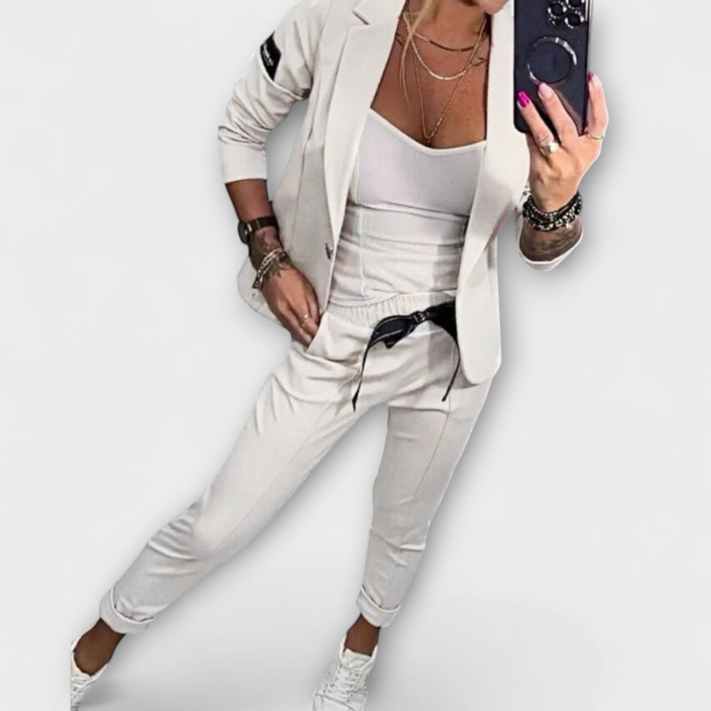 Malou - Koordiniertes Set aus Top, Jacke und Hose