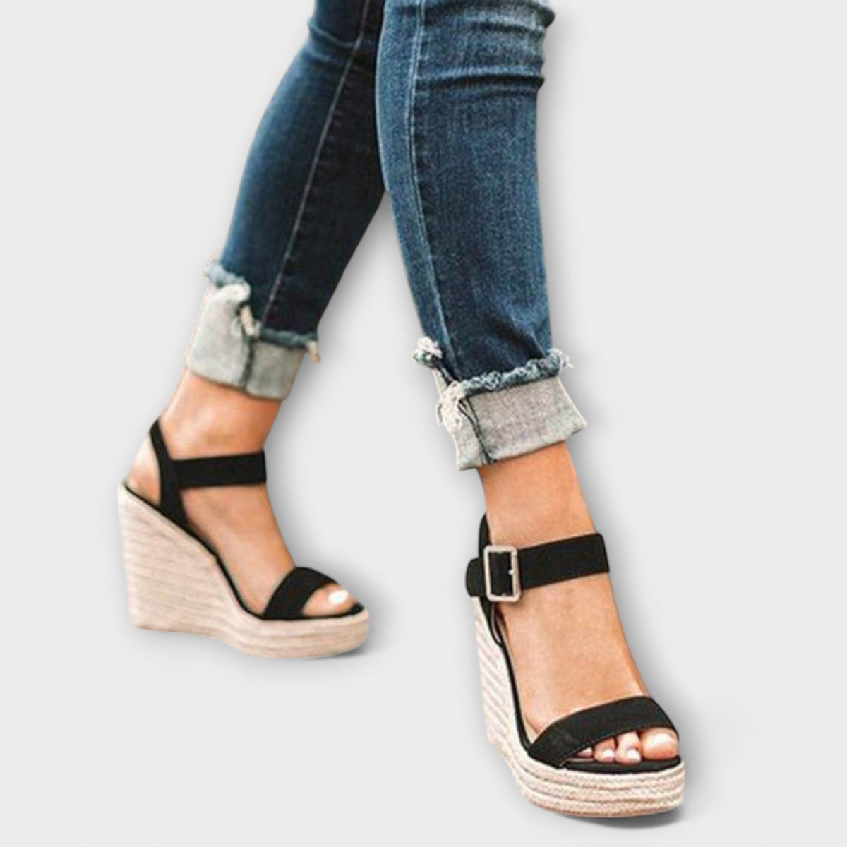 Sandalen Damen Riemchen Schnalle Schlangenmuster Braun Schwarz – Elizabeth