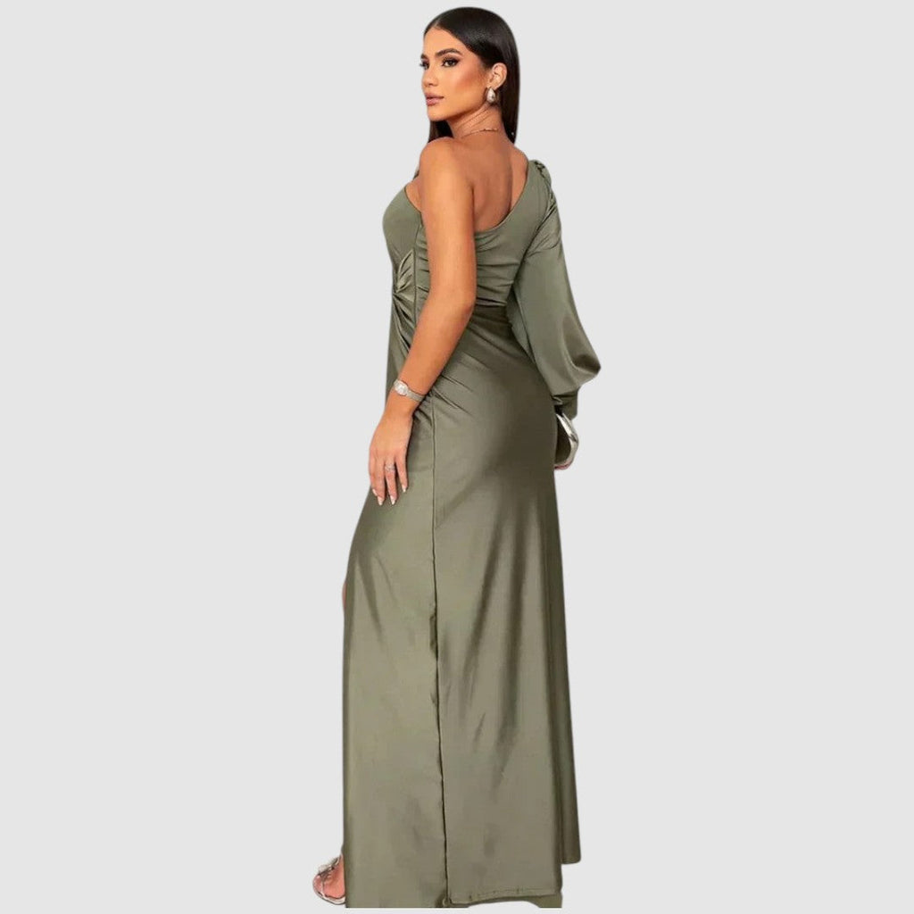 Meda - One-Shoulder-Maxikleid mit Schlitz