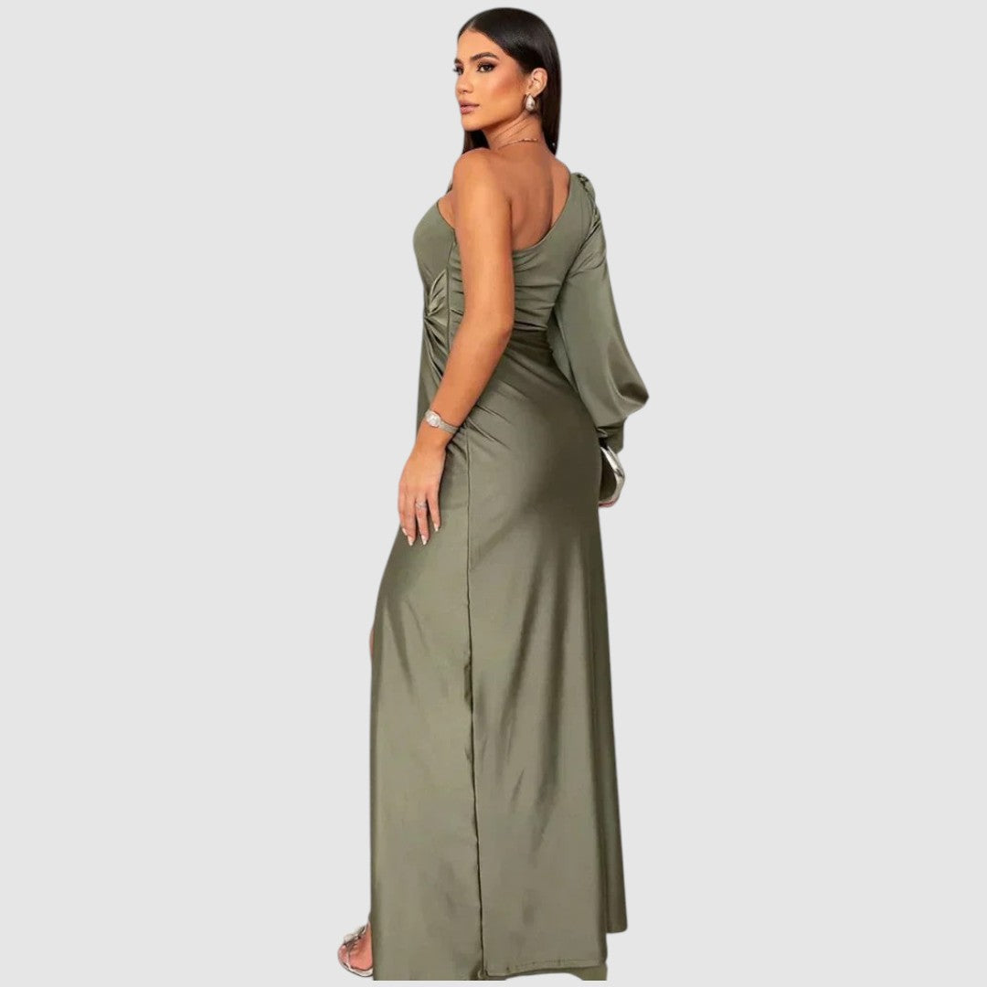 Meda - One-Shoulder-Maxikleid mit Schlitz