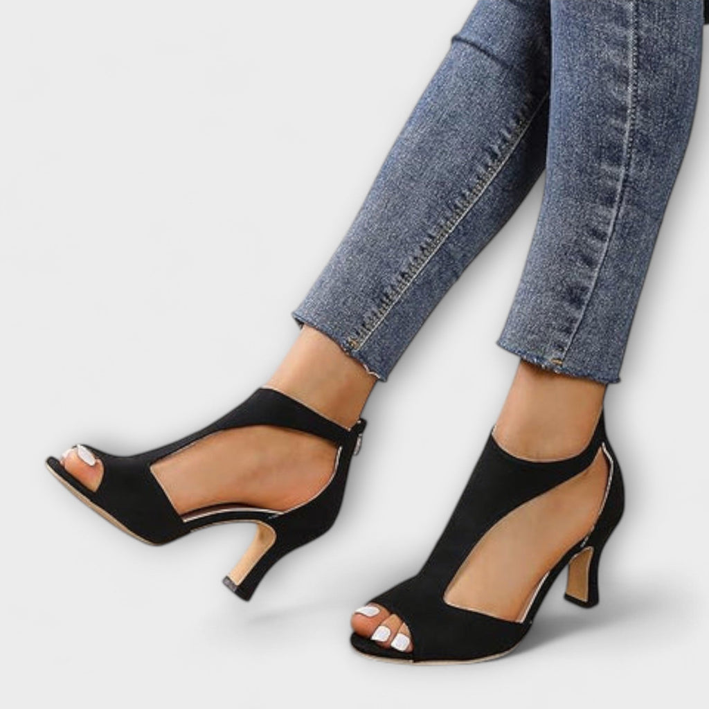 Pumps Damen Orthopädisch Gepolstertes Fussbett Schwarz Pink