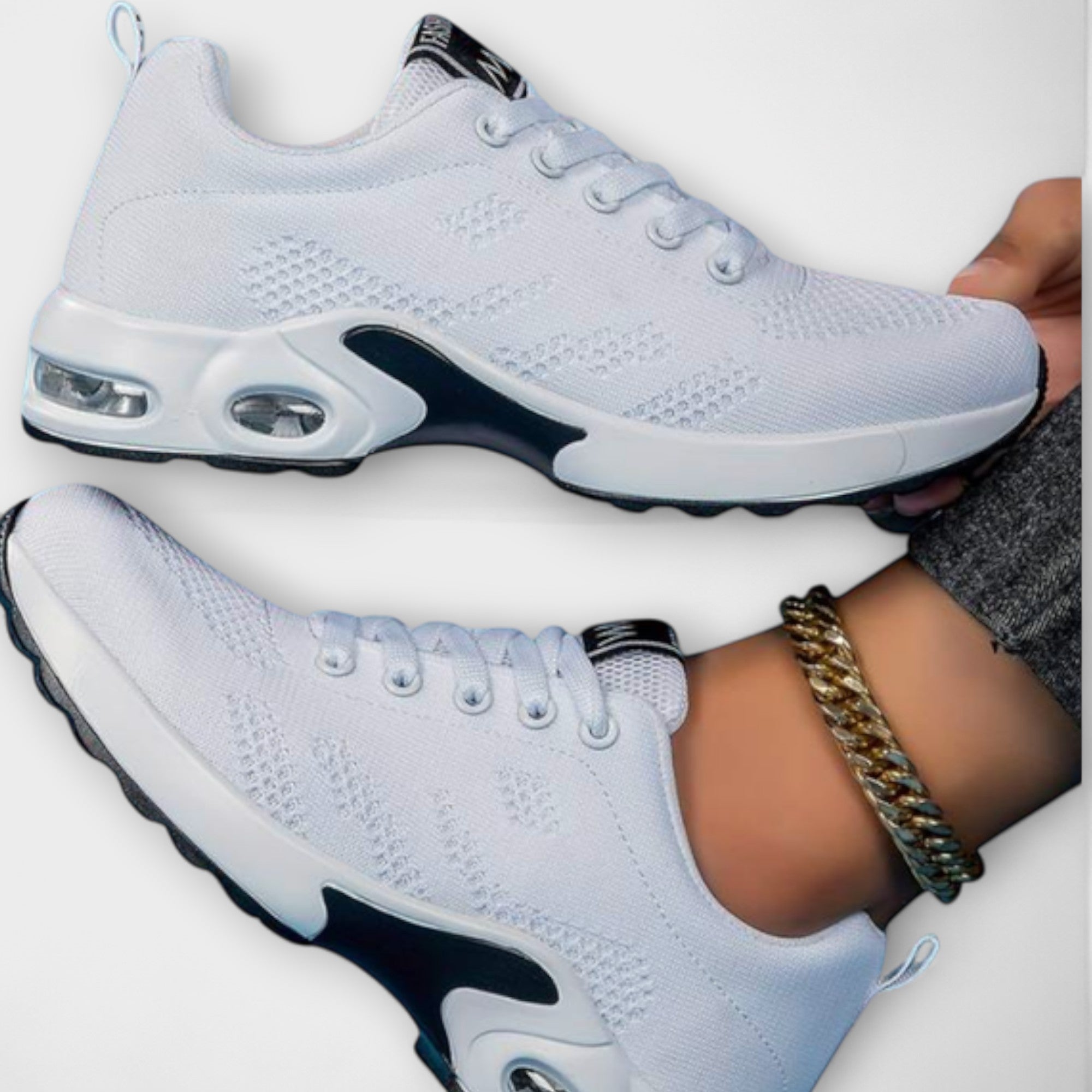 Sneaker Damen Orthopädisch Weiche Sohle Klettverschluss Schwarz Rosa Lila – Lina