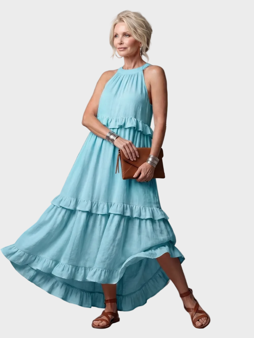 Katia - Maxikleid mit Neckholder und Volants