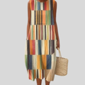 Kleid mit Holz-Patchworkmuster