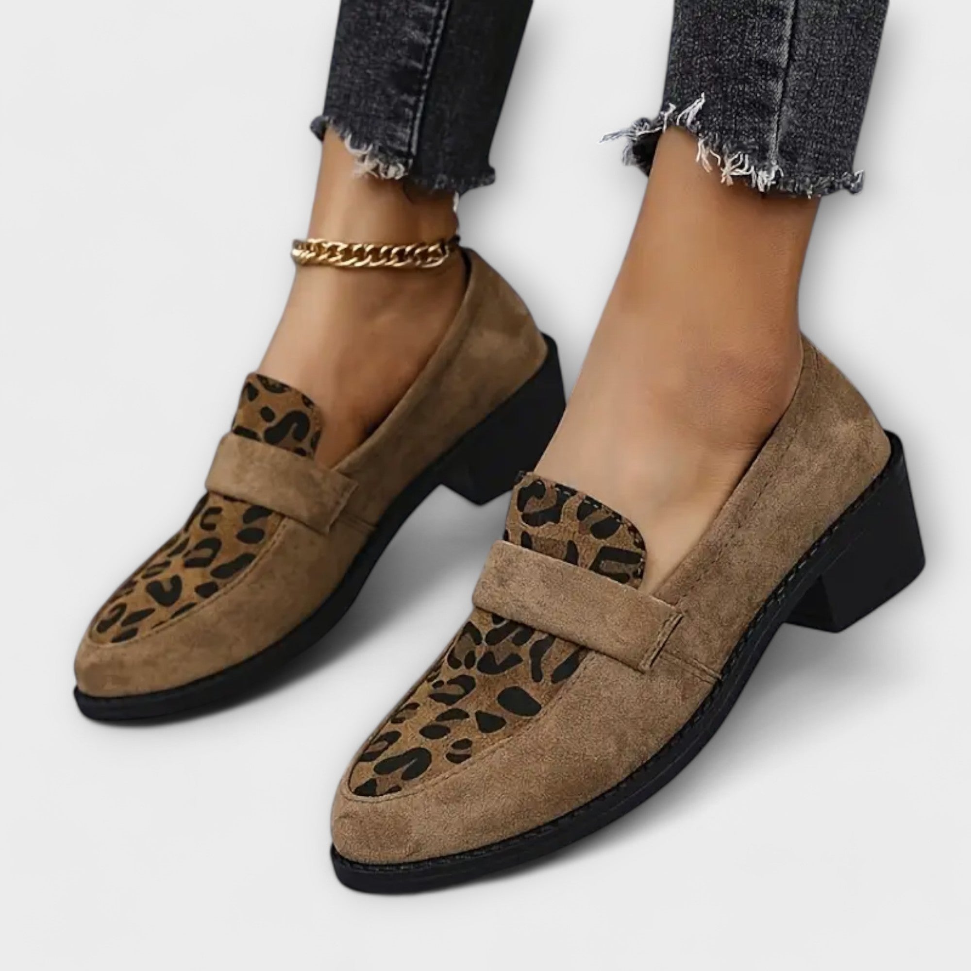 Loafer Damen Leopardenmuster Flach Weiches Obermaterial – Karla