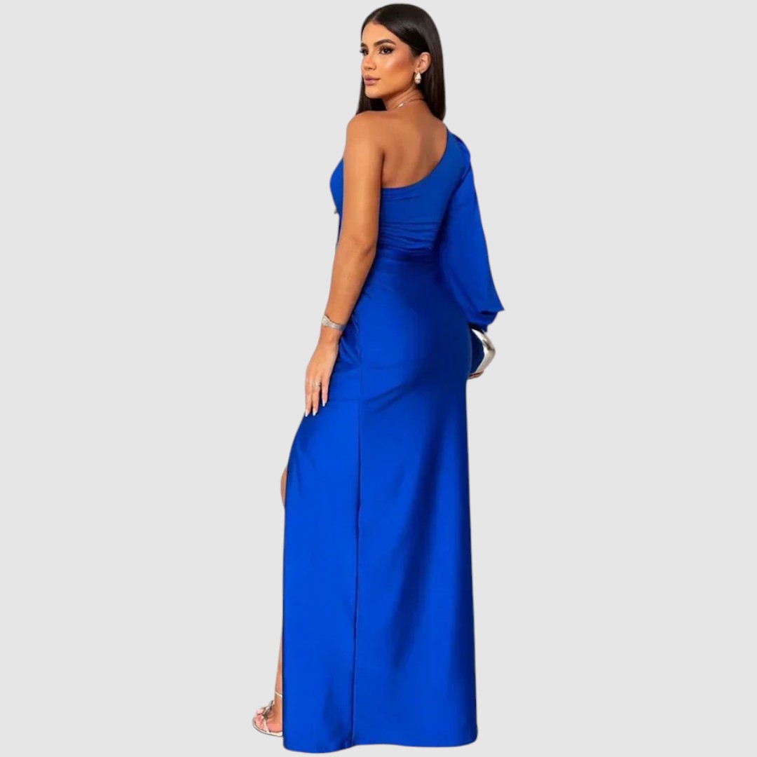Meda - One-Shoulder-Maxikleid mit Schlitz