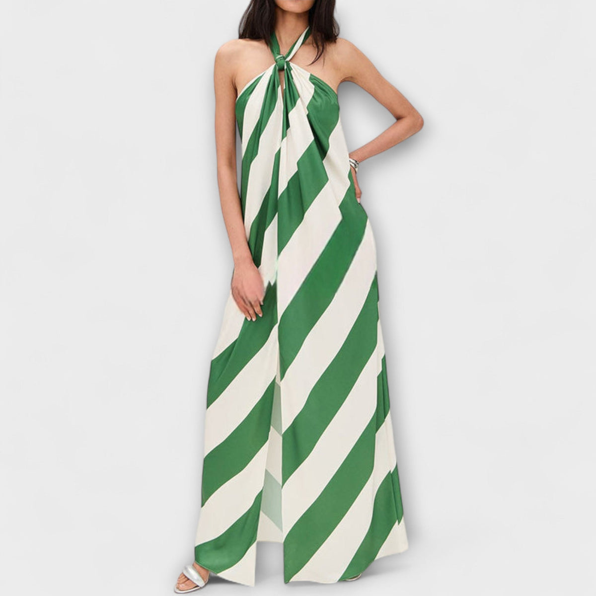 Marlowe - Streifenmuster Halter Rückenfreies Maxikleid