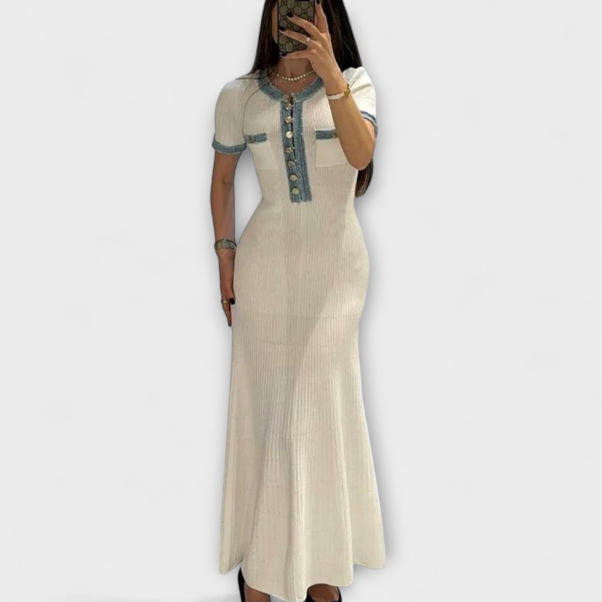 Alecia - Strukturierte Maxi-Kleid